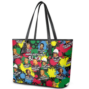 Unapologetically Black Leather Tote Bag Civil Rights Leaders