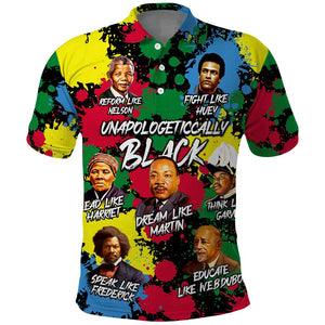 Unapologetically Black Polo Shirt Civil Rights Leaders