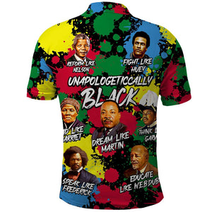 Unapologetically Black Polo Shirt Civil Rights Leaders