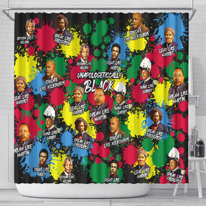 Unapologetically Black Shower Curtain Civil Rights Leaders