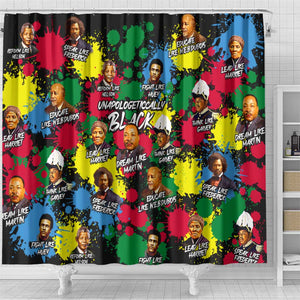 Unapologetically Black Shower Curtain Civil Rights Leaders