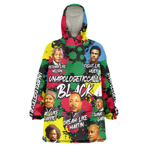 Unapologetically Black Wearable Blanket Hoodie Civil Rights Leaders