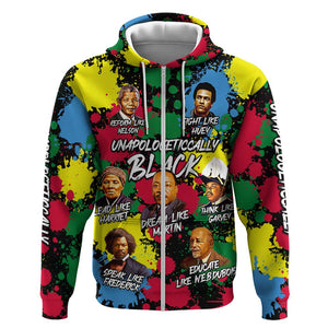 Unapologetically Black Zip Hoodie Civil Rights Leaders