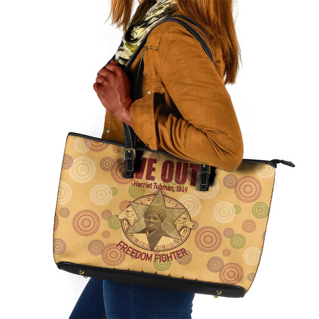 We Out 1849 African-American Leather Tote Bag Harriet Tubman