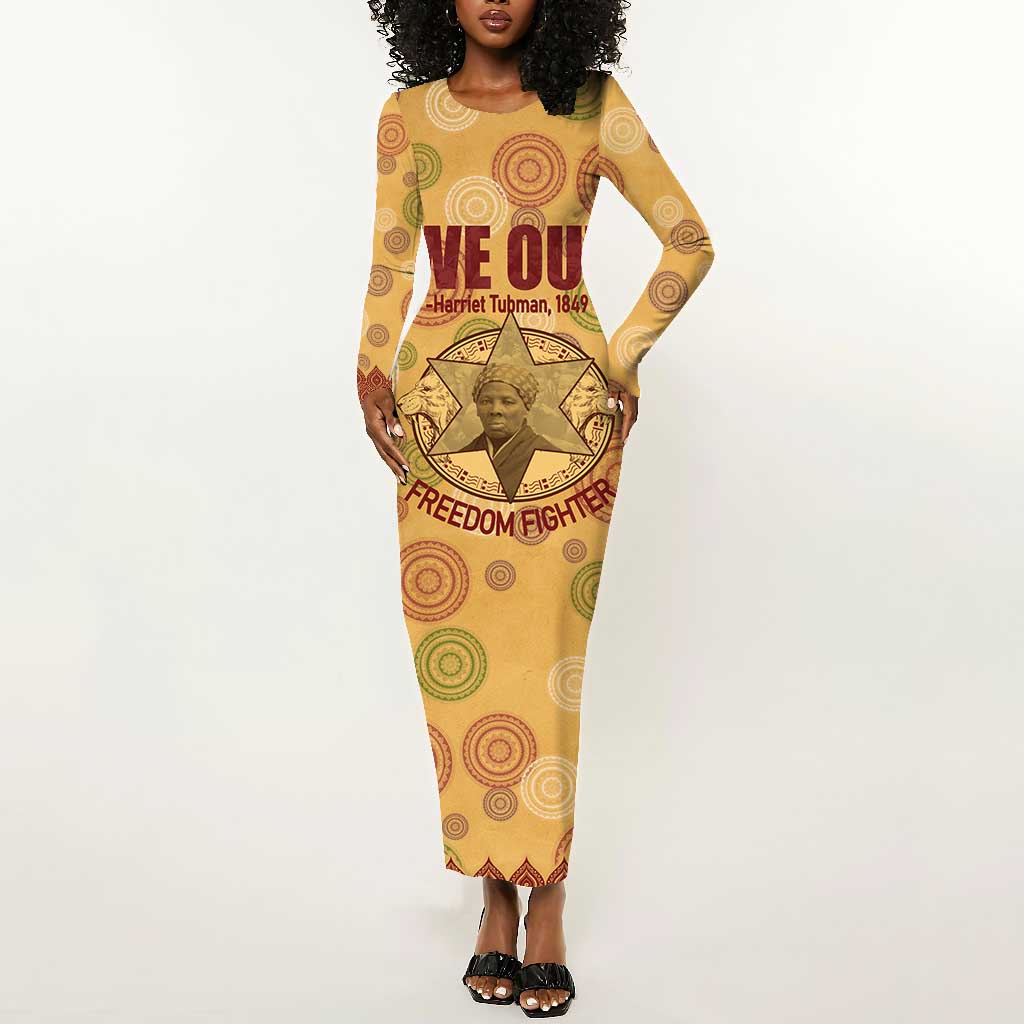 We Out 1849 African-American Long Sleeve Bodycon Dress Harriet Tubman