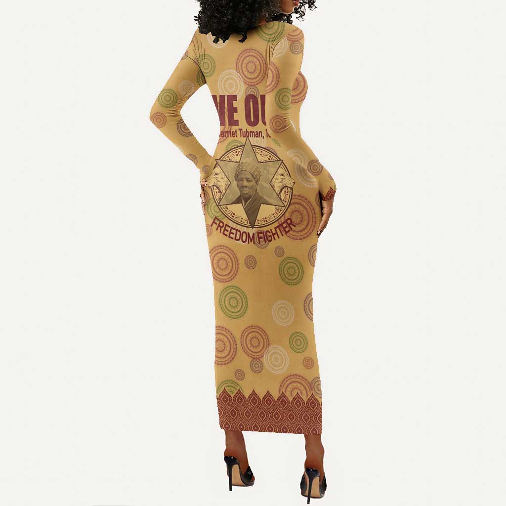We Out 1849 African-American Long Sleeve Bodycon Dress Harriet Tubman DT02