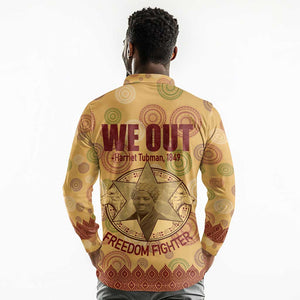 We Out 1849 African-American Long Sleeve Polo Shirt Harriet Tubman