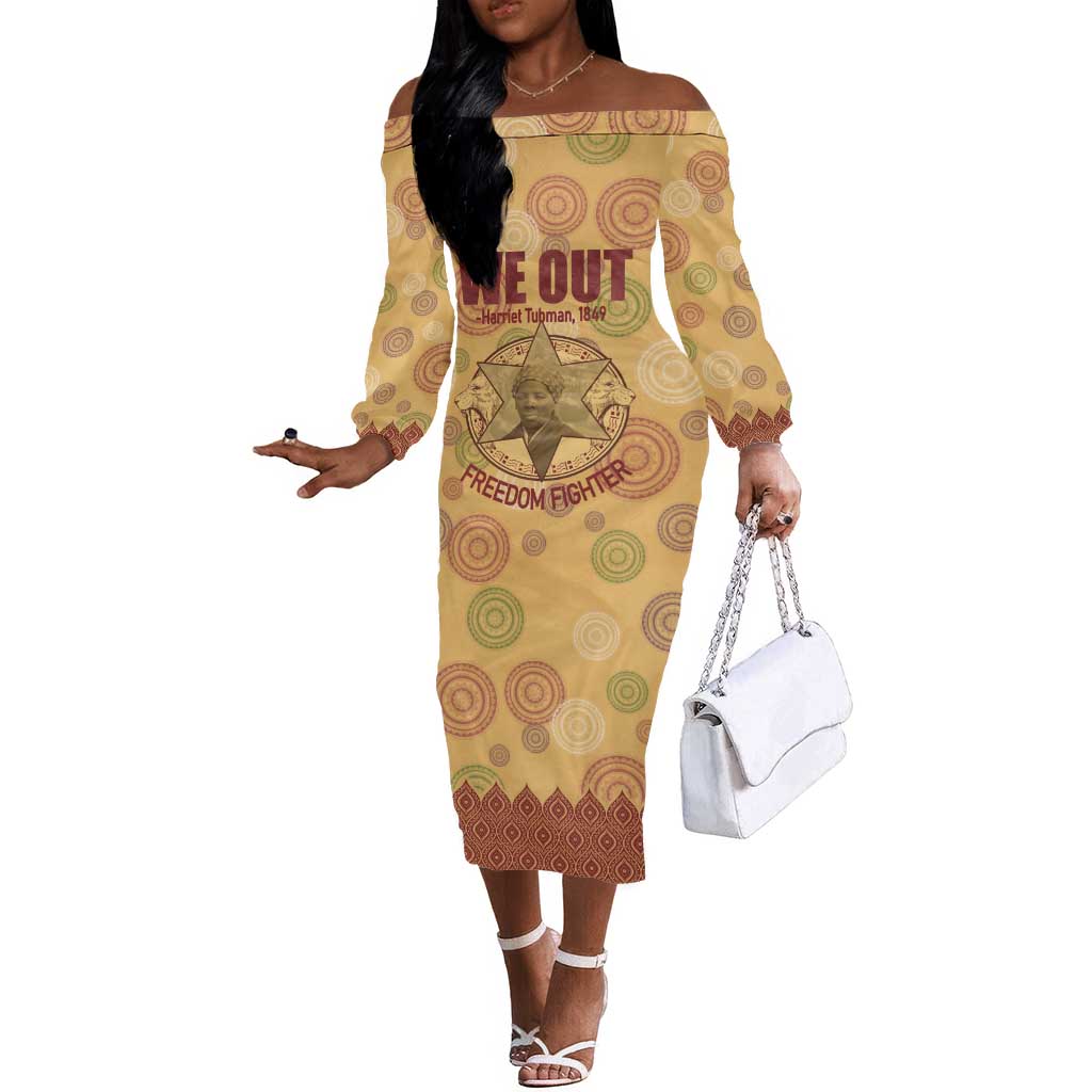 We Out 1849 African-American Off The Shoulder Long Sleeve Dress Harriet Tubman