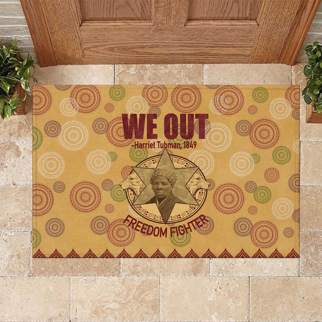 We Out 1849 African-American Rubber Doormat Harriet Tubman