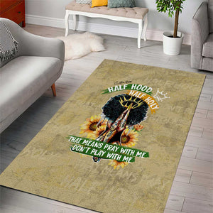 Personalized African Women Area Rug Half Hood Half Holy