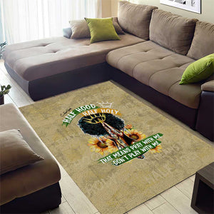 Personalized African Women Area Rug Half Hood Half Holy