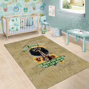 Personalized African Women Area Rug Half Hood Half Holy