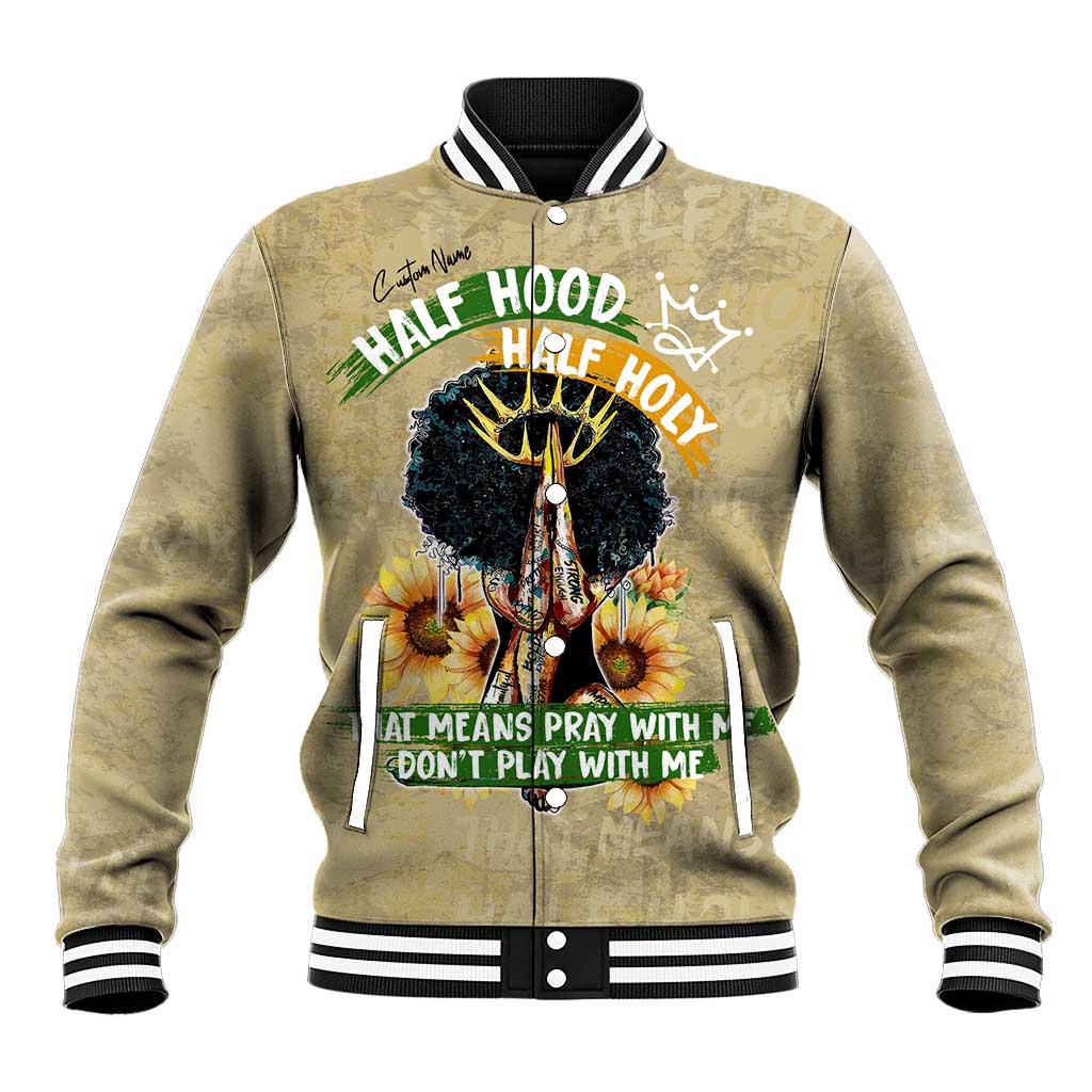 Personalized African Women Baseball Jacket Half Hood Half Holy DT02