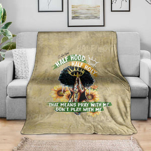 Personalized African Women Blanket Half Hood Half Holy