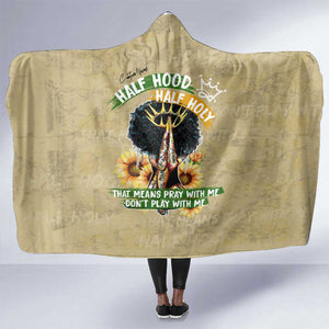 Personalized African Women Hooded Blanket Half Hood Half Holy