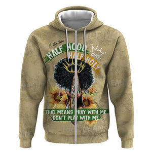 Personalized African Women Hoodie Half Hood Half Holy