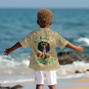 Personalized African Women Kid Hawaiian Shirt Half Hood Half Holy