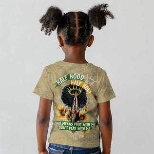 Personalized African Women Kid T shirt Half Hood Half Holy