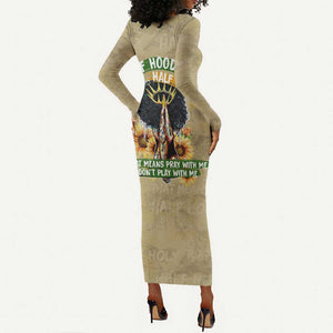 Personalized African Women Long Sleeve Bodycon Dress Half Hood Half Holy