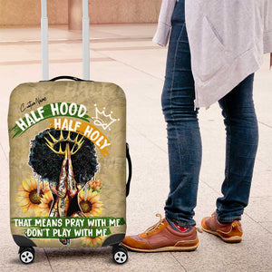 Personalized African Women Luggage Cover Half Hood Half Holy