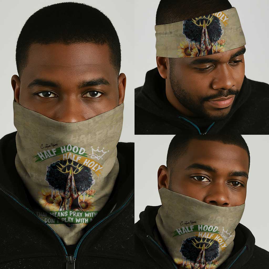 Personalized African Women Neck Gaiter Half Hood Half Holy DT02