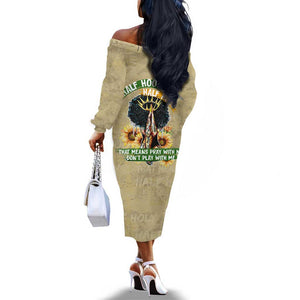 Personalized African Women Off The Shoulder Long Sleeve Dress Half Hood Half Holy