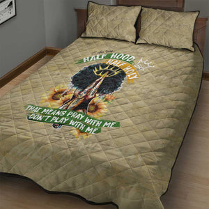 Personalized African Women Quilt Bed Set Half Hood Half Holy