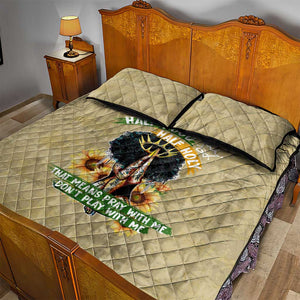 Personalized African Women Quilt Bed Set Half Hood Half Holy