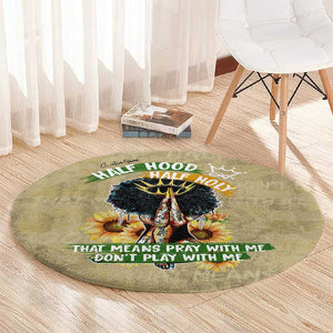 Personalized African Women Round Carpet Half Hood Half Holy