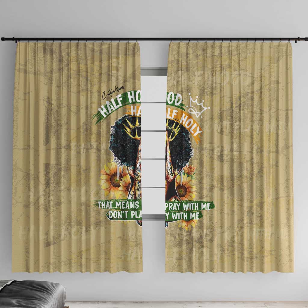 Personalized African Women Window Curtain Half Hood Half Holy