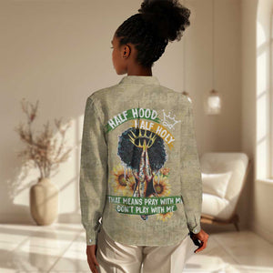 Personalized African Women Women Casual Shirt Half Hood Half Holy