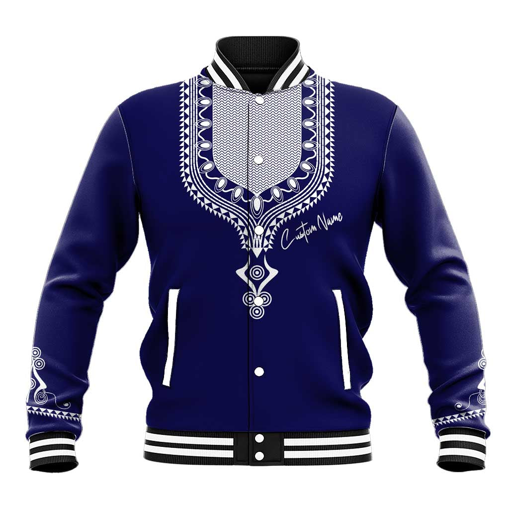 Printed Dashiki African Baseball Jacket Blue DT02