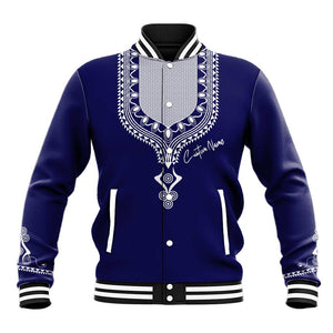 Printed Dashiki African Baseball Jacket Blue DT02