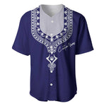 Printed Dashiki African Baseball Jersey Blue
