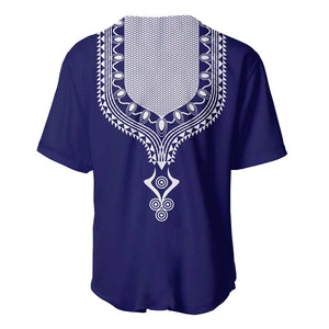 Printed Dashiki African Baseball Jersey Blue