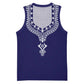 Printed Dashiki African Basketball Jersey Blue DT02