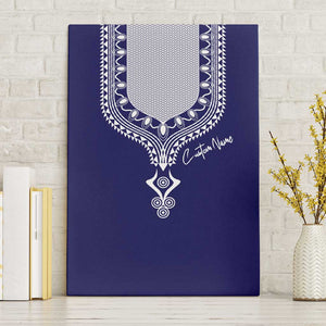 Printed Dashiki African Canvas Wall Art Blue