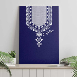 Printed Dashiki African Canvas Wall Art Blue