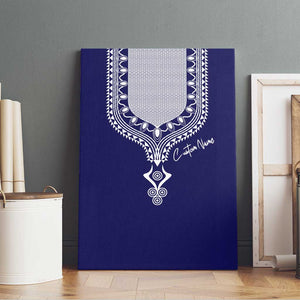 Printed Dashiki African Canvas Wall Art Blue