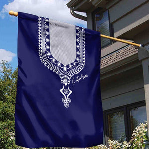 Printed Dashiki African Garden Flag Blue