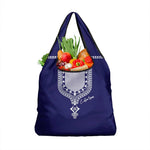 Printed Dashiki African Grocery Bag Blue