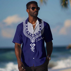 Printed Dashiki African Hawaiian Shirt Blue