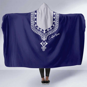 Printed Dashiki African Hooded Blanket Blue