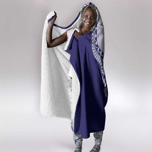 Printed Dashiki African Hooded Blanket Blue