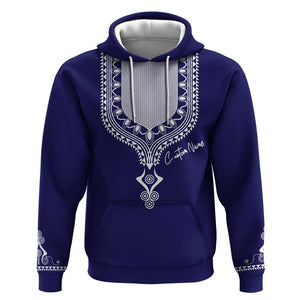 Printed Dashiki African Hoodie Blue