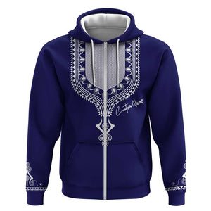 Printed Dashiki African Hoodie Blue