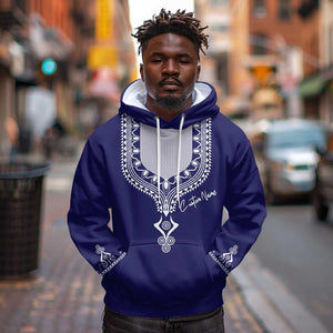 Printed Dashiki African Hoodie Blue