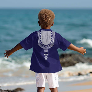 Printed Dashiki African Kid Hawaiian Shirt Blue