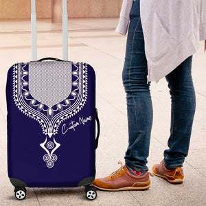 Printed Dashiki African Luggage Cover Blue