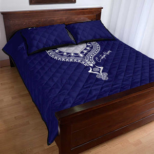 Printed Dashiki African Quilt Bed Set Blue